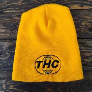 THC Clothing Yellow Winter Hat Parody Vintage 1990's Skateboarding Streetwear